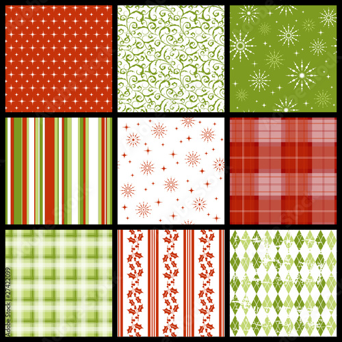 set of seamless christmas patterns