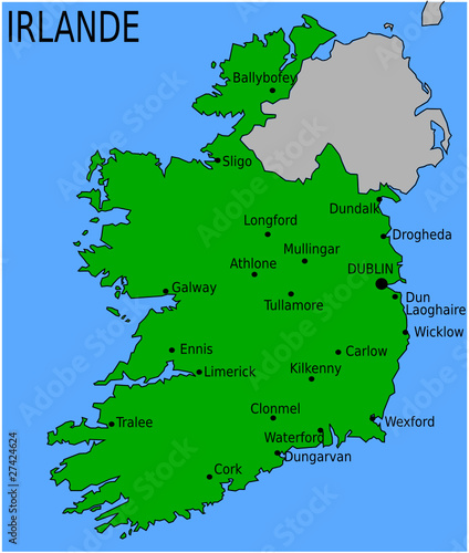 Carte des Villes Principales d Irlande