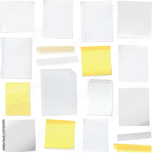 Vector paper note and post it