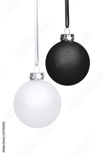 Weihnachskugeln Schwarz und Weiß