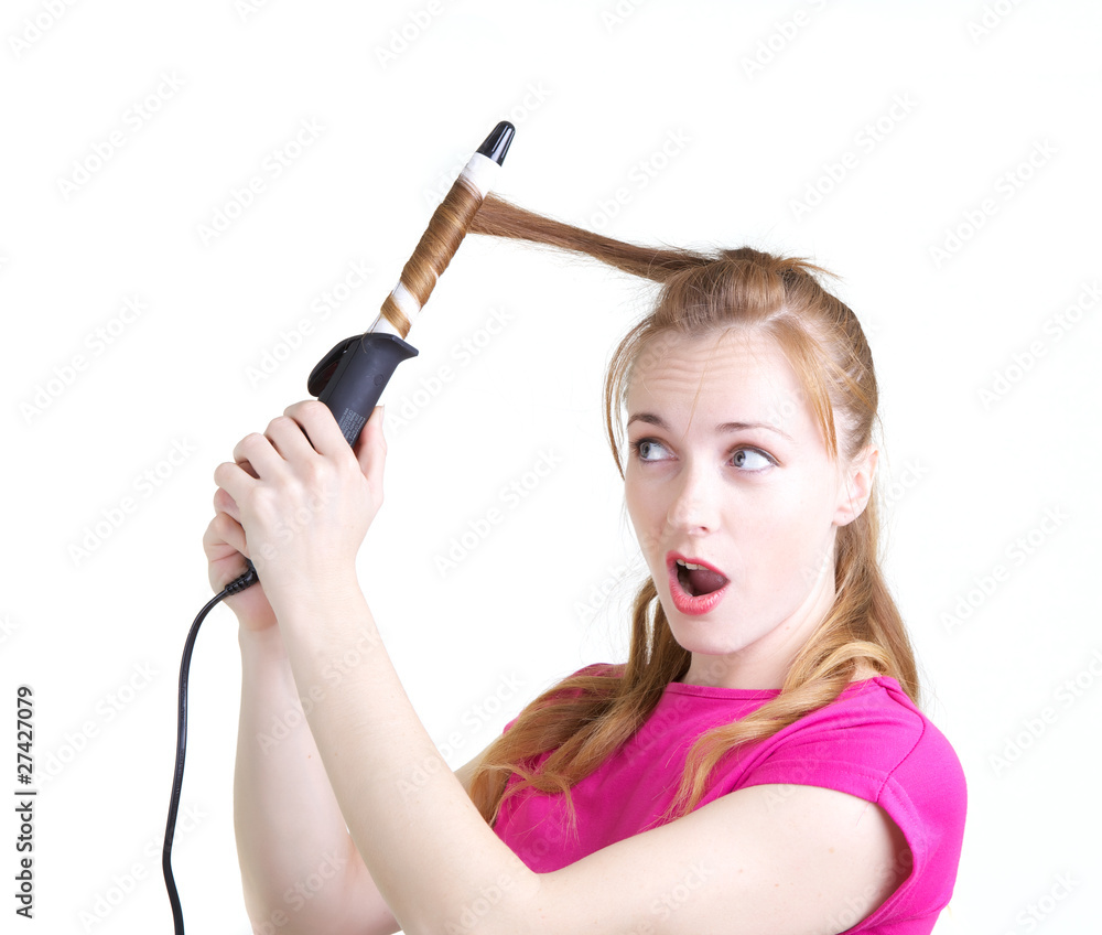 Girl with curling Girl with curling