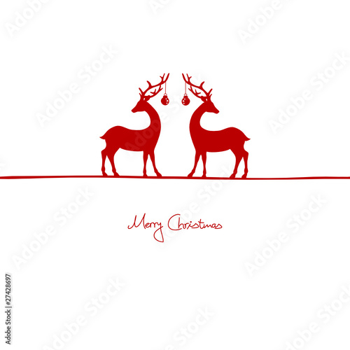 2 Standing Reindeers & Christmas Ball