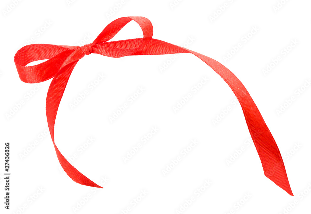 red satin ribbon on white background red satin ribbon on white background