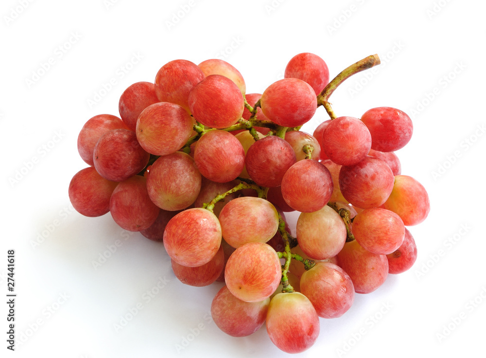 Red Grape on White Background
