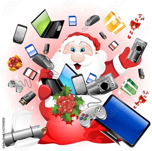 Babbo Natale Tecnologico-Technological Santa Claus-Vector