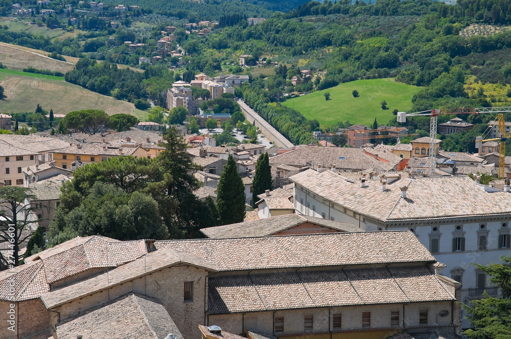 Panoramic view of Spoleto. Umbria.