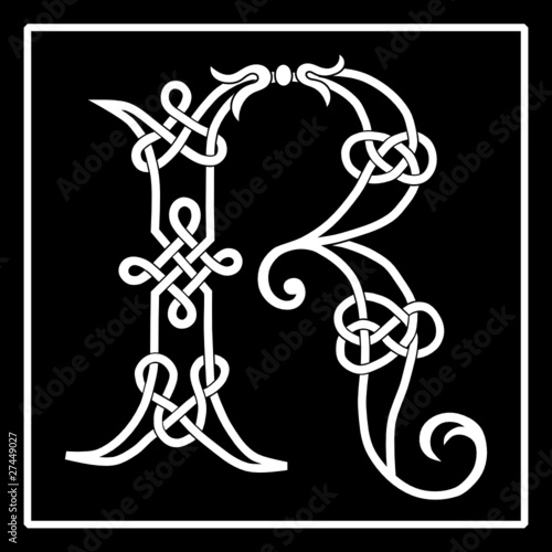 Celtic Knot-work Capital Letter R