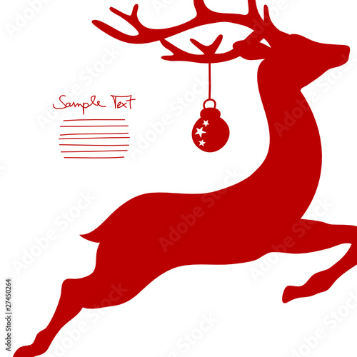 Flying Reindeer & Christmas Ball Cropped