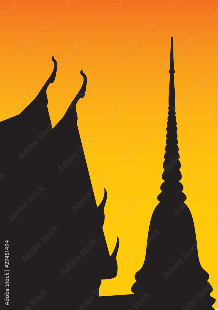 Obraz premium Silhouette of temple
