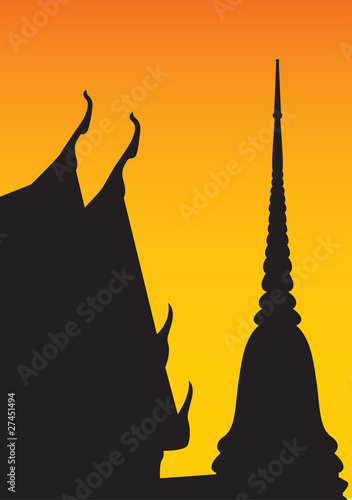 Silhouette of temple