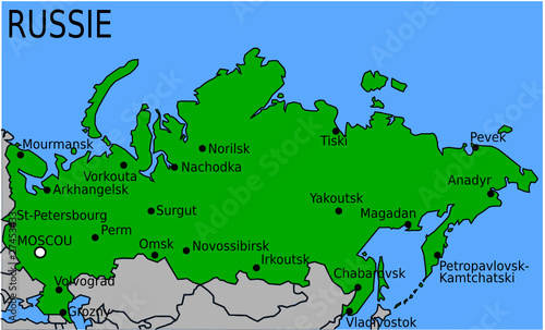 Carte des Villes Principales de Russie