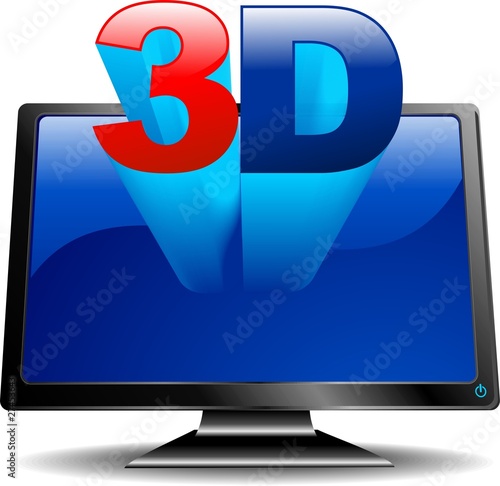 3D Schermo PC e TV-3D TV and Computer Monitor-Vector