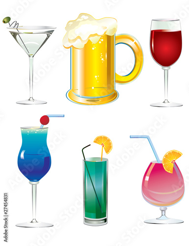 Set of drinks
