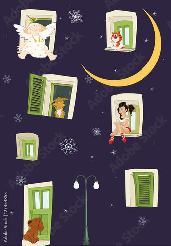 New Year's, Christmas congratulatory card