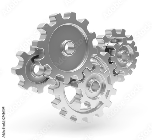 Roues dentées sur fond blanc 1