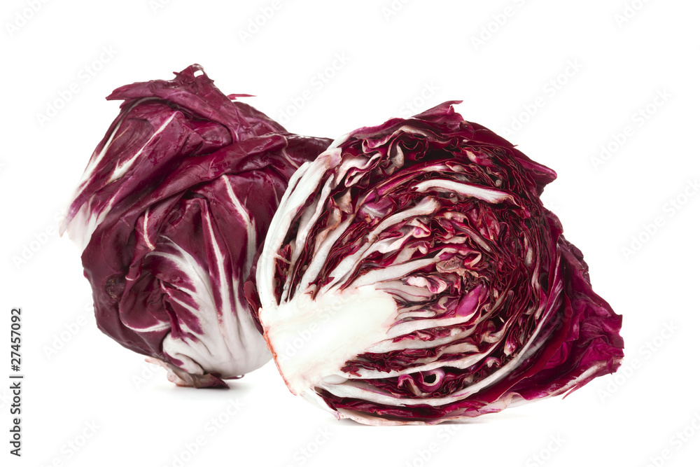 whole and half radicchio lettuce whole and half radicchio lettuce
