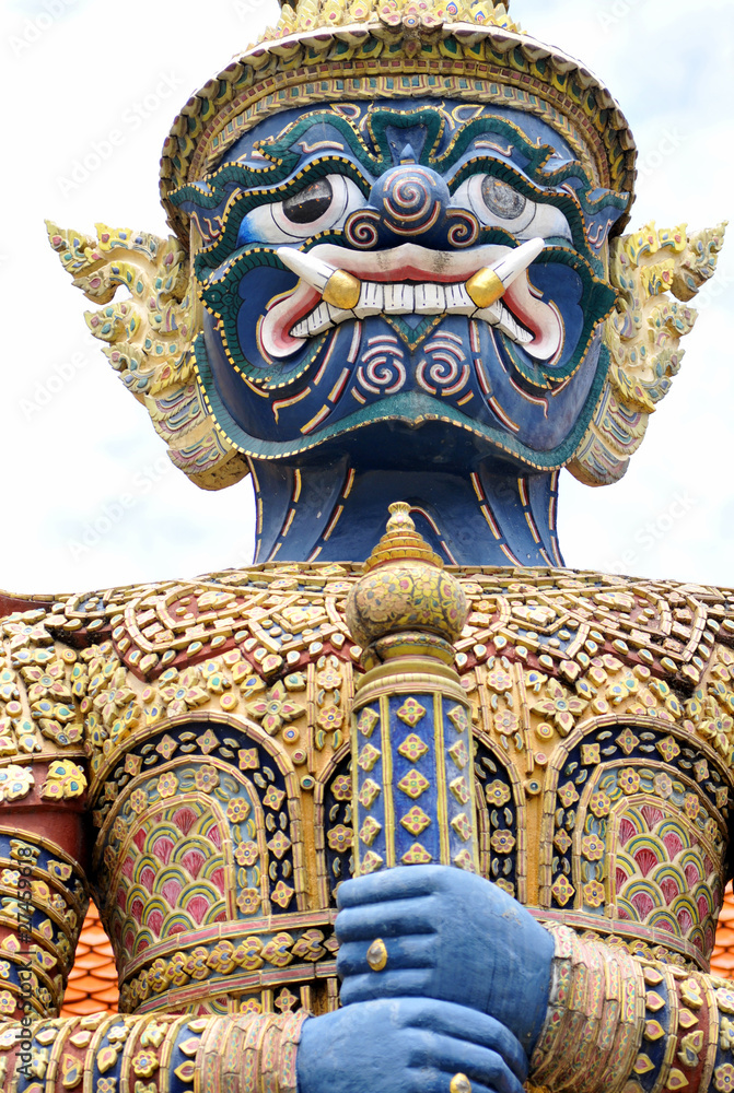 guardian statue at thai temple in bangkok