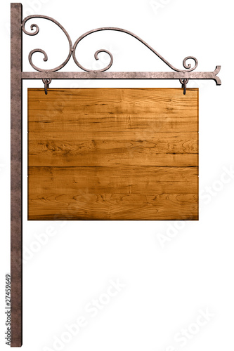 Old wooden signboard