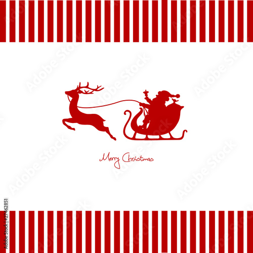 Xmas Card Stripes Christmas Sleigh