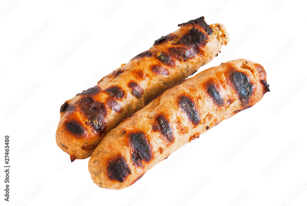 Baked sausage isolated with clipping path Baked sausage isolated with clipping path