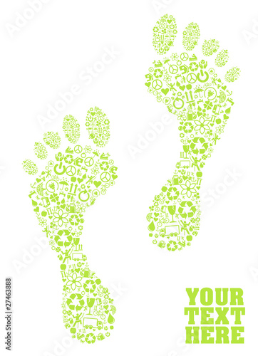 A colorful green eco footprint Illustration