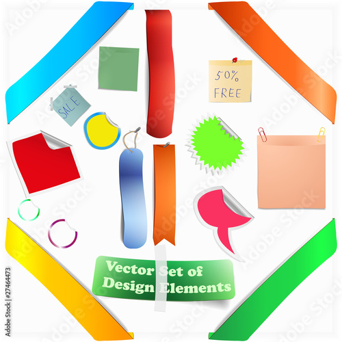 Set Of Orange Elements For New Items