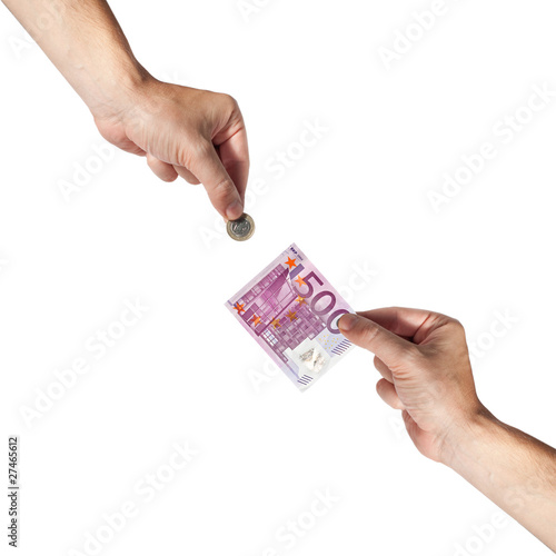 Two hands holding a euro money © Ioannis Pantzi