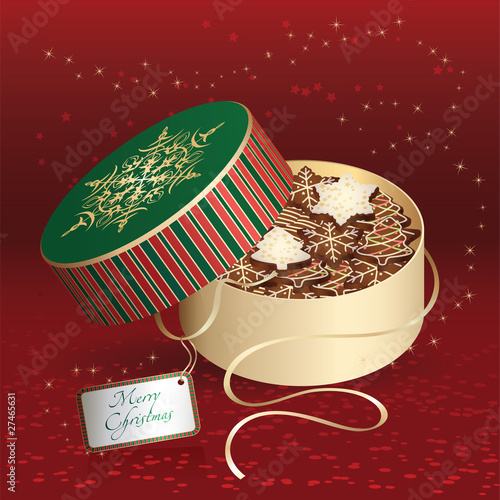 Christmas gift box with cookies