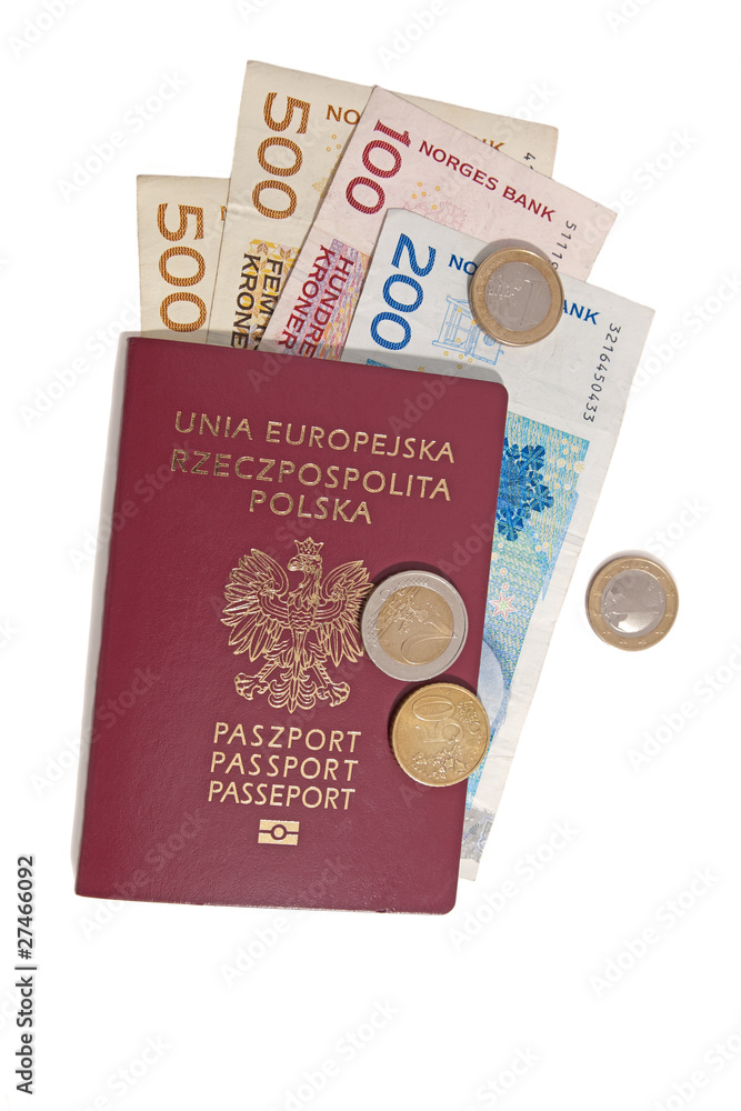 Fototapeta premium Passport and money