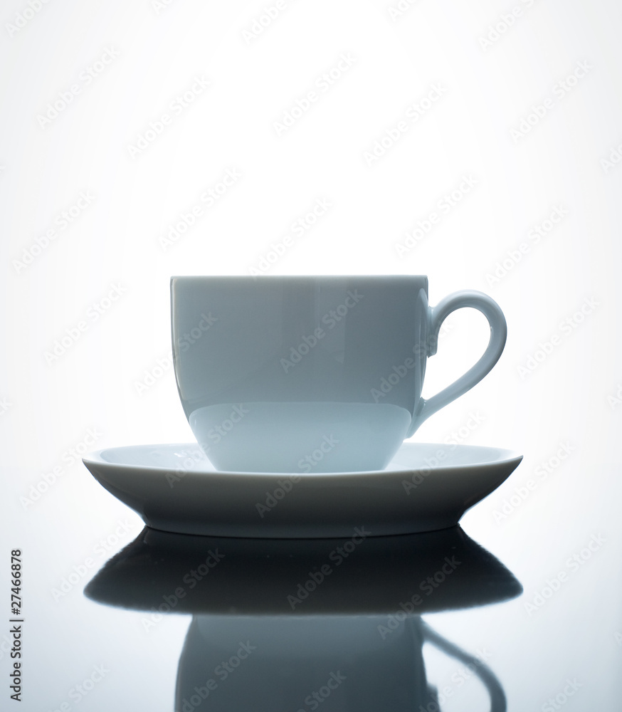 White coffee cup with saucer White coffee cup with saucer
