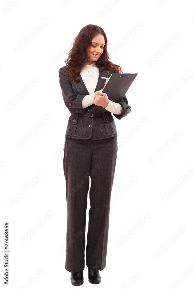 Young business woman with a map case Young business woman with a map case