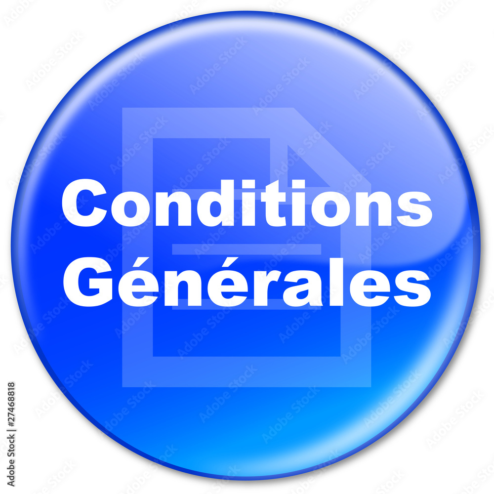 Bouton CONDITIONS GENERALES (utilisation vente termes licence)