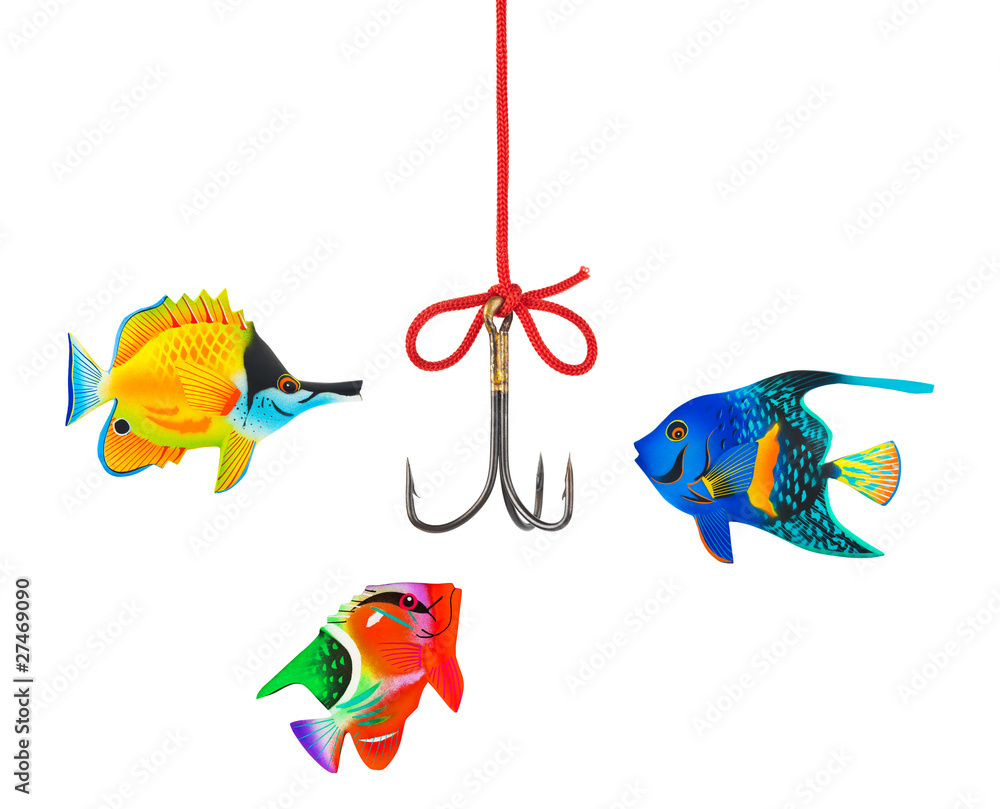 Obraz premium Fishing hook and string