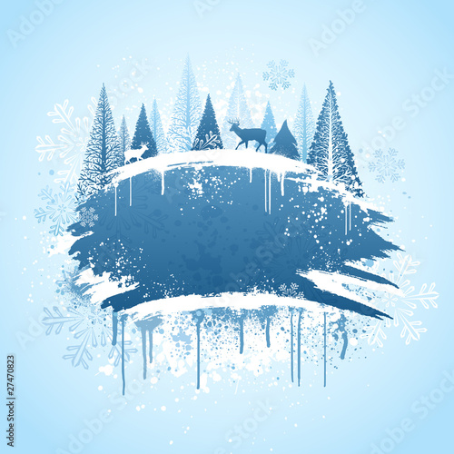 Winter forrest grunge design