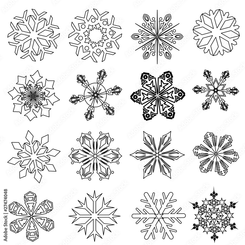 Schneeflocken / eiskristalle / schwarzweis Schneeflocken / eiskristalle / schwarzweis