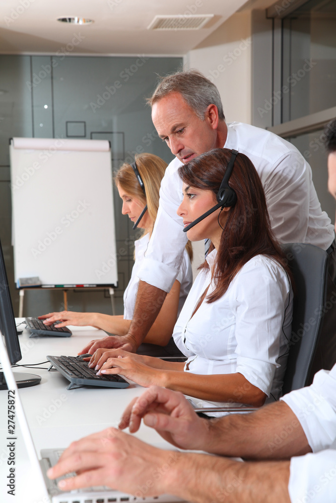 Businessman and women in business training Businessman and women in business training