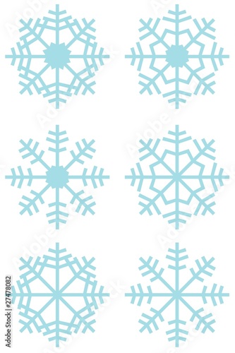 Schneeflocken auf weißem Hintergrund