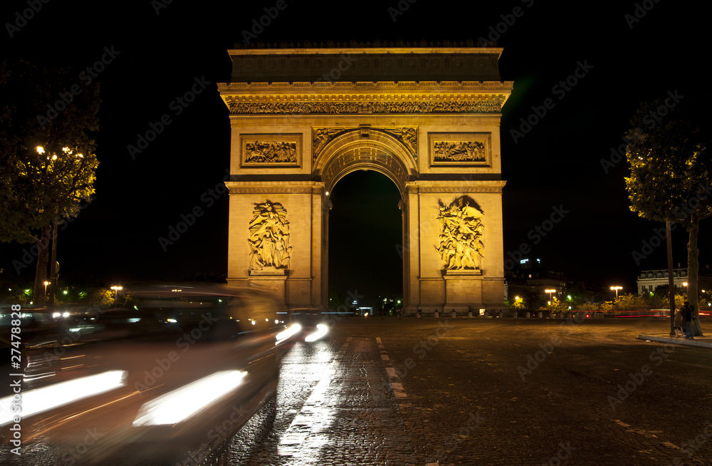 Arc de Triomphe,night Paris