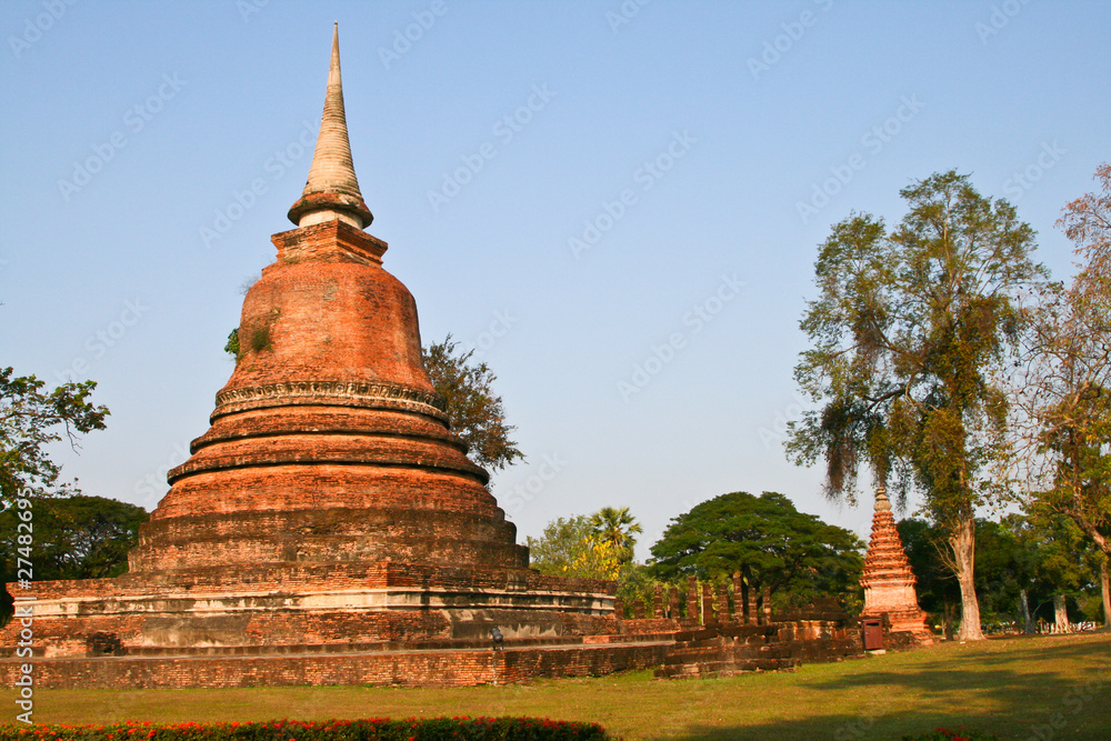 Ruins of the ancient temple in Sukhotai, Thailand