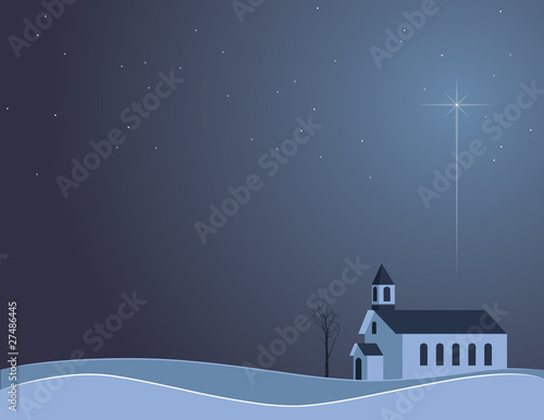 Snowy Night Church