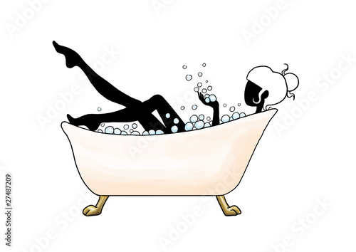 Woman bathing glamorous