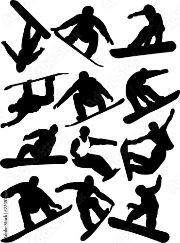 snowboarding collection - vector