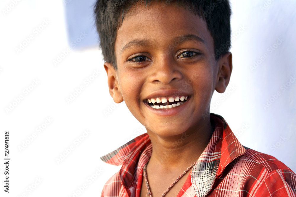 Naklejka premium Indian Happy Laughing Boy