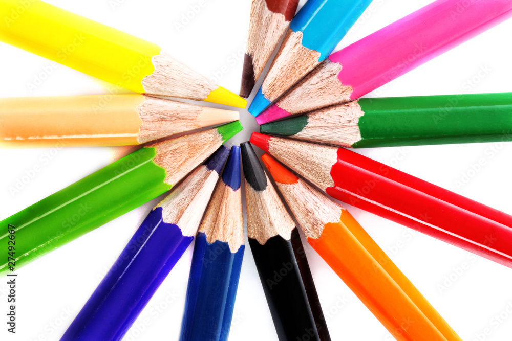 Few color pencils isolated on white Few color pencils isolated on white