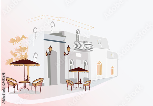 Canvas Print Street cafe