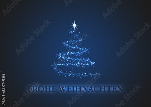 Karte Weihnachten Tannenbaum Sterne Sternschnuppe