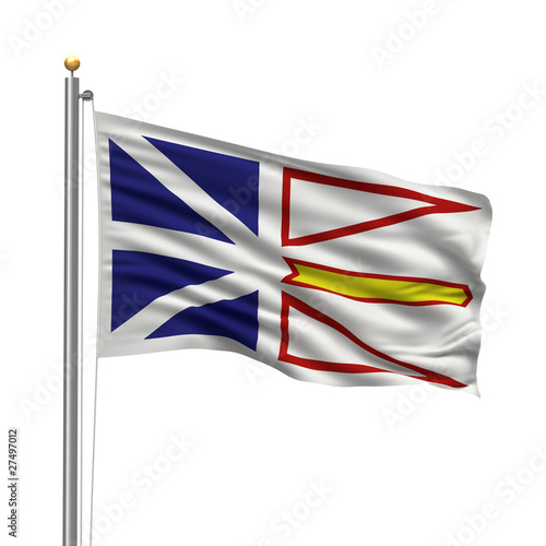 Flag of Newfoundland and Labrador waving in the wind photo