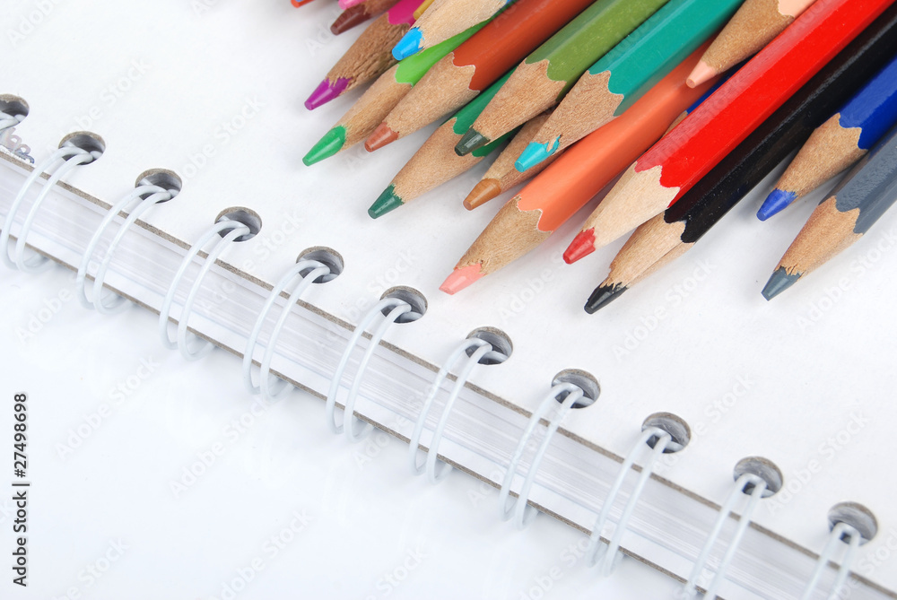 Color pencil and notepad Color pencil and notepad