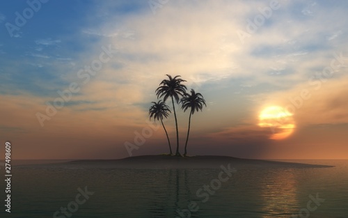 Kleine Insel mit Palmen