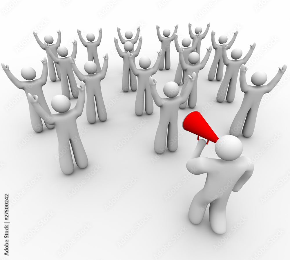 Cheering with the Team - Leading with Bullhorn Cheering with the Team - Leading with Bullhorn